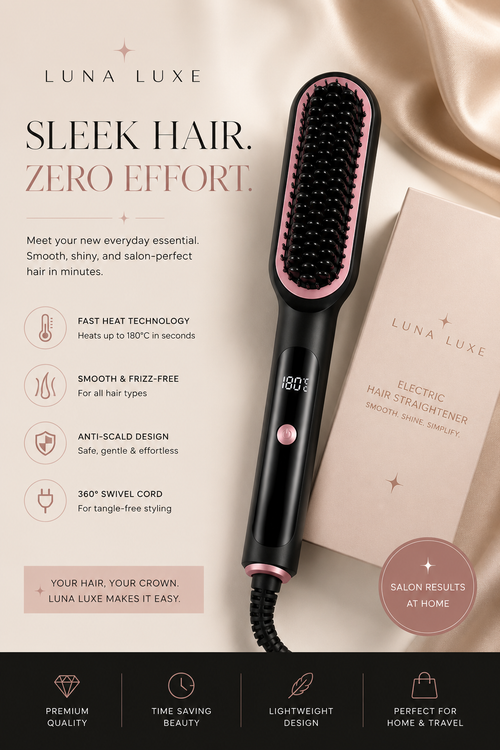QuickHeat Hair Straightener Brush